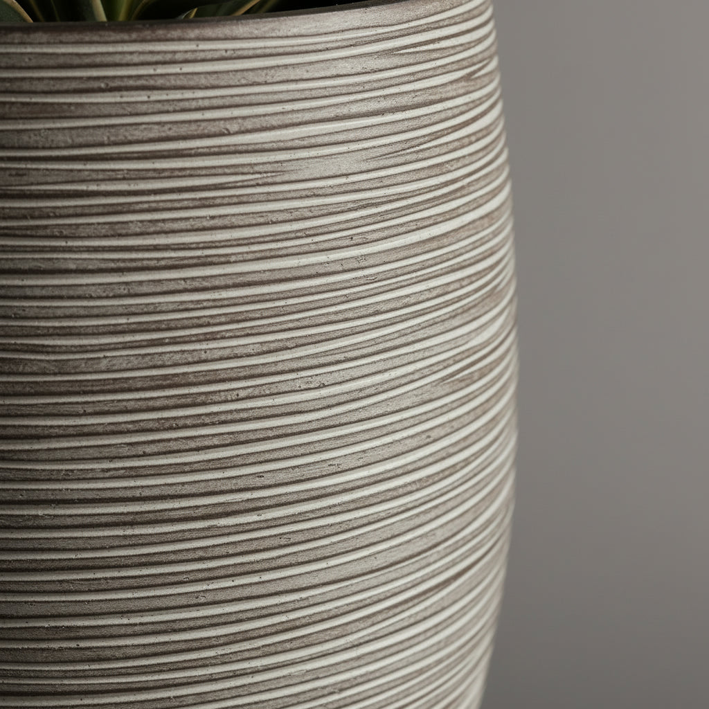 KAP Ribbed Conica 58cm x 33cm - بني/رمادي