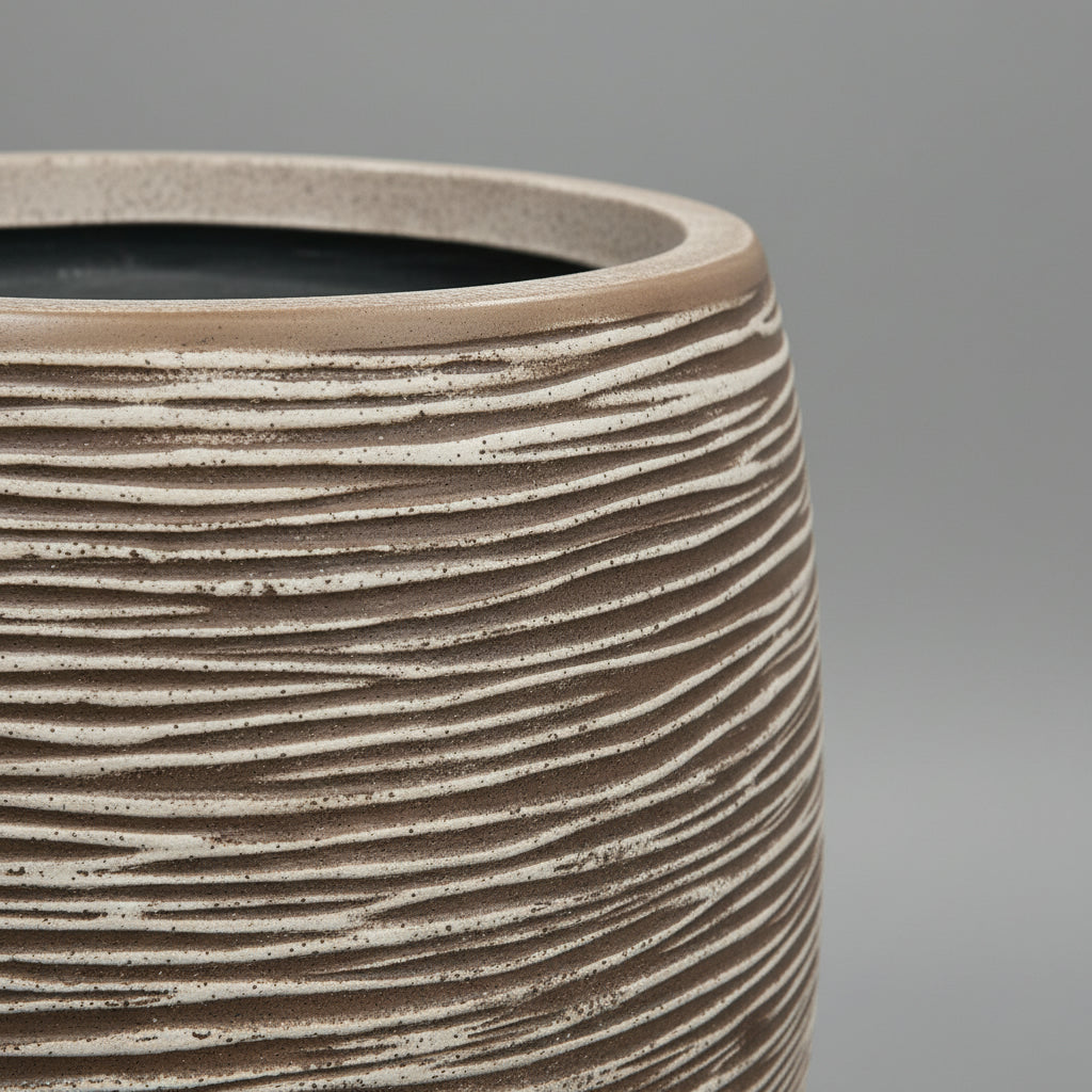 KAP Ribbed Conica 58cm x 33cm - بني/رمادي