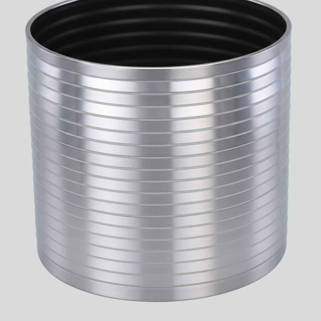 أواني زراعة من الفولاذ المقاوم للصدأ - خط فضي