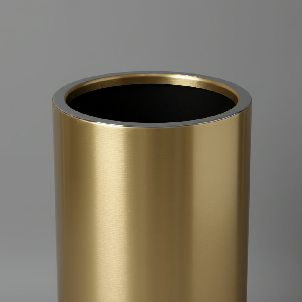 أسطوانة ألومنيوم مع شفة - ذهبي وكروم