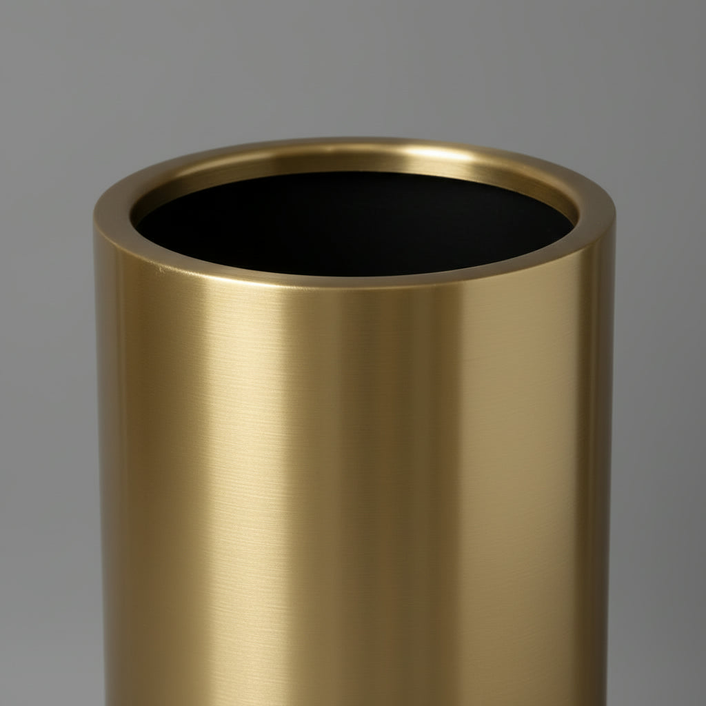 أسطوانة ألومنيوم مع شفة - ذهبي وكروم