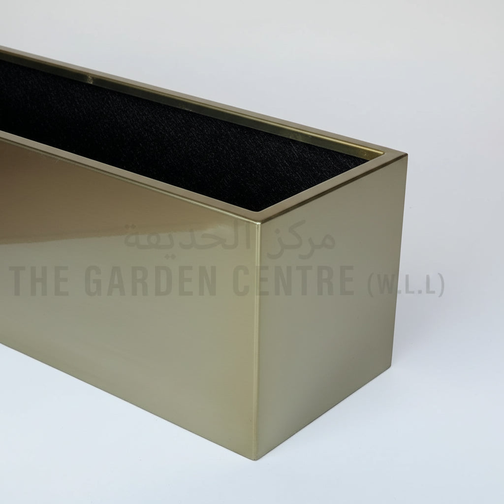 أحواض مستطيلة من الفولاذ المقاوم للصدأ - ذهبي بالكامل 75 سم × 30 سم × 30 سم