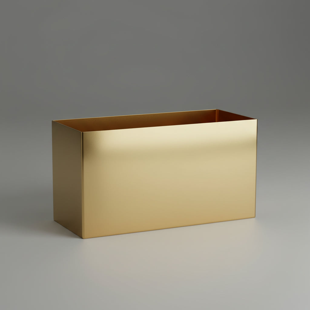 أحواض مستطيلة من الفولاذ المقاوم للصدأ - ذهبي بالكامل 75 سم × 30 سم × 30 سم