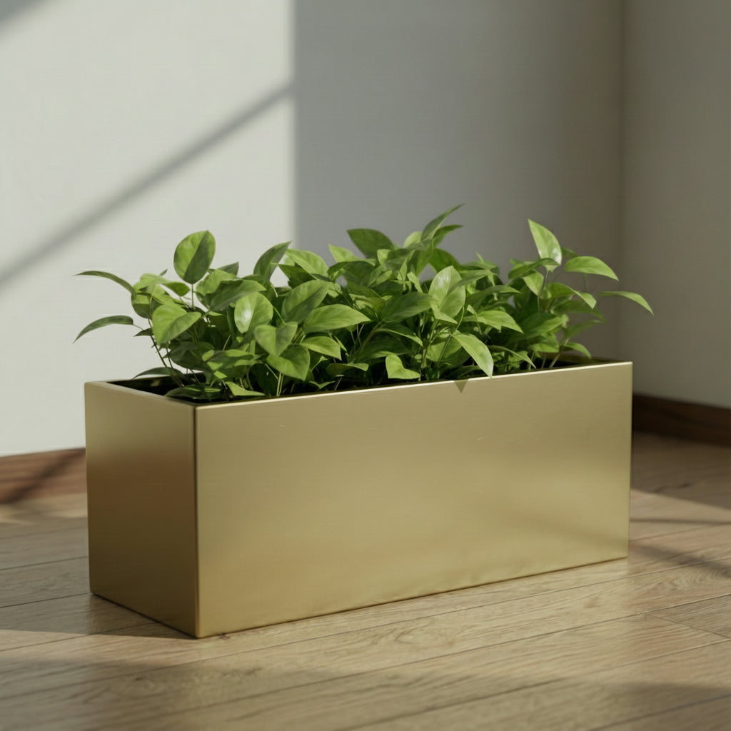 أحواض مستطيلة من الفولاذ المقاوم للصدأ - ذهبي بالكامل 75 سم × 30 سم × 30 سم