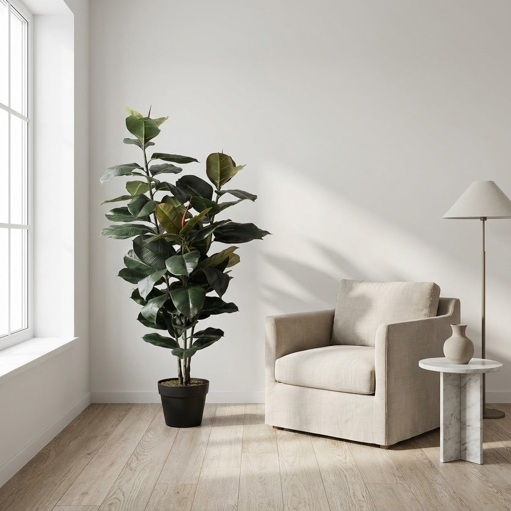 Artificial Ficus Elastica Abidjan 130cm - THE GARDEN CENTRE