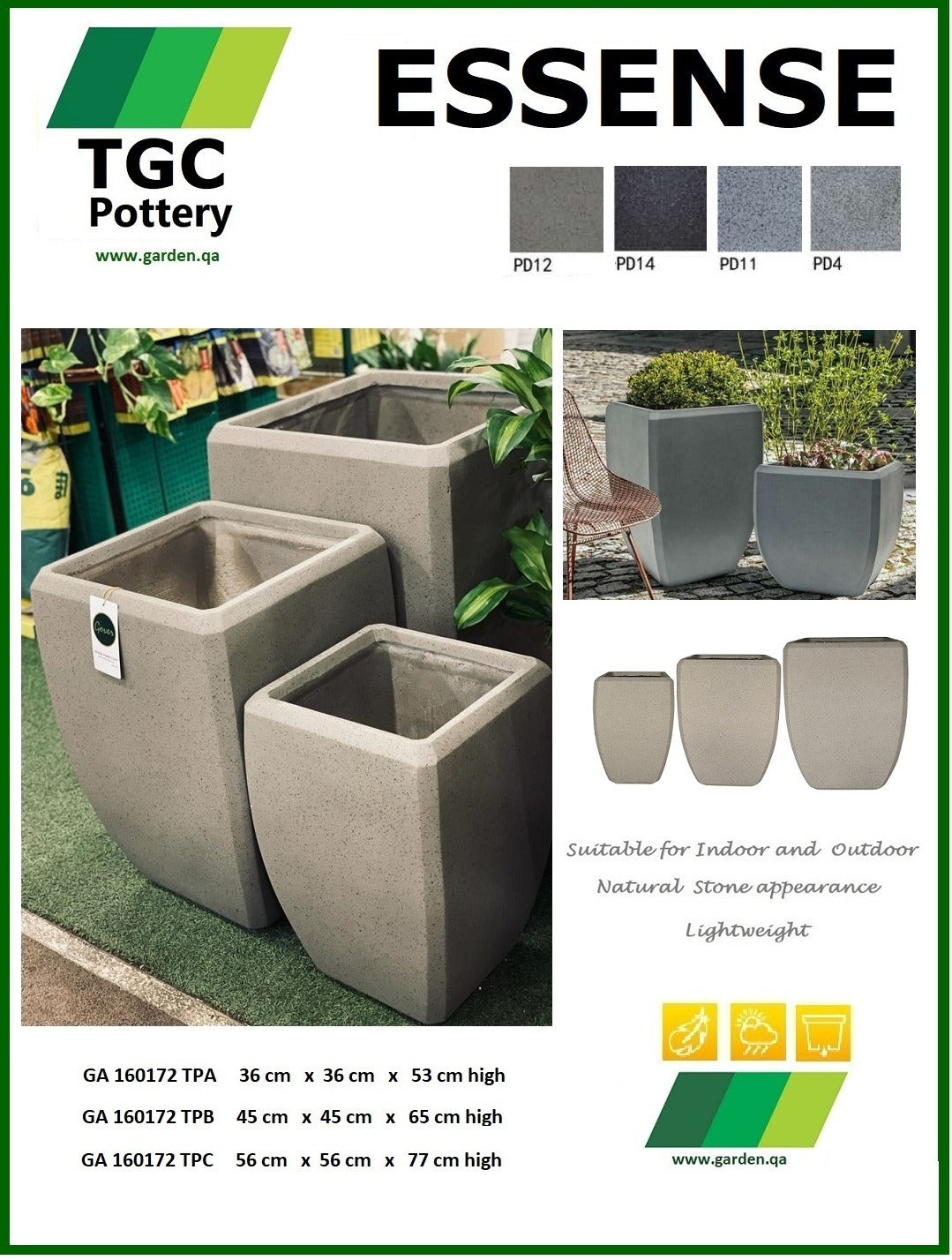 TGC Fibreclay Essense Planter - THE GARDEN CENTRE