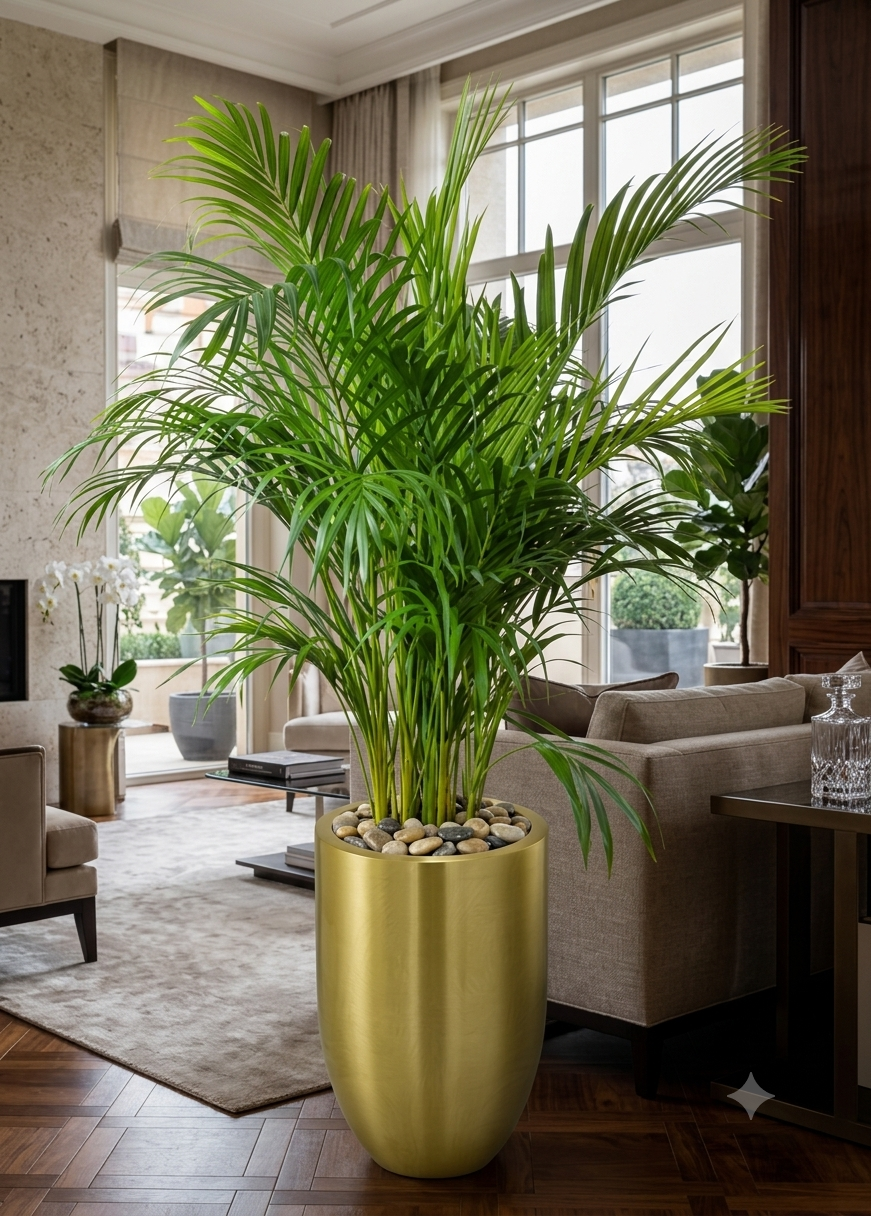 Aluminum Premium Planter with Decorative Plants
