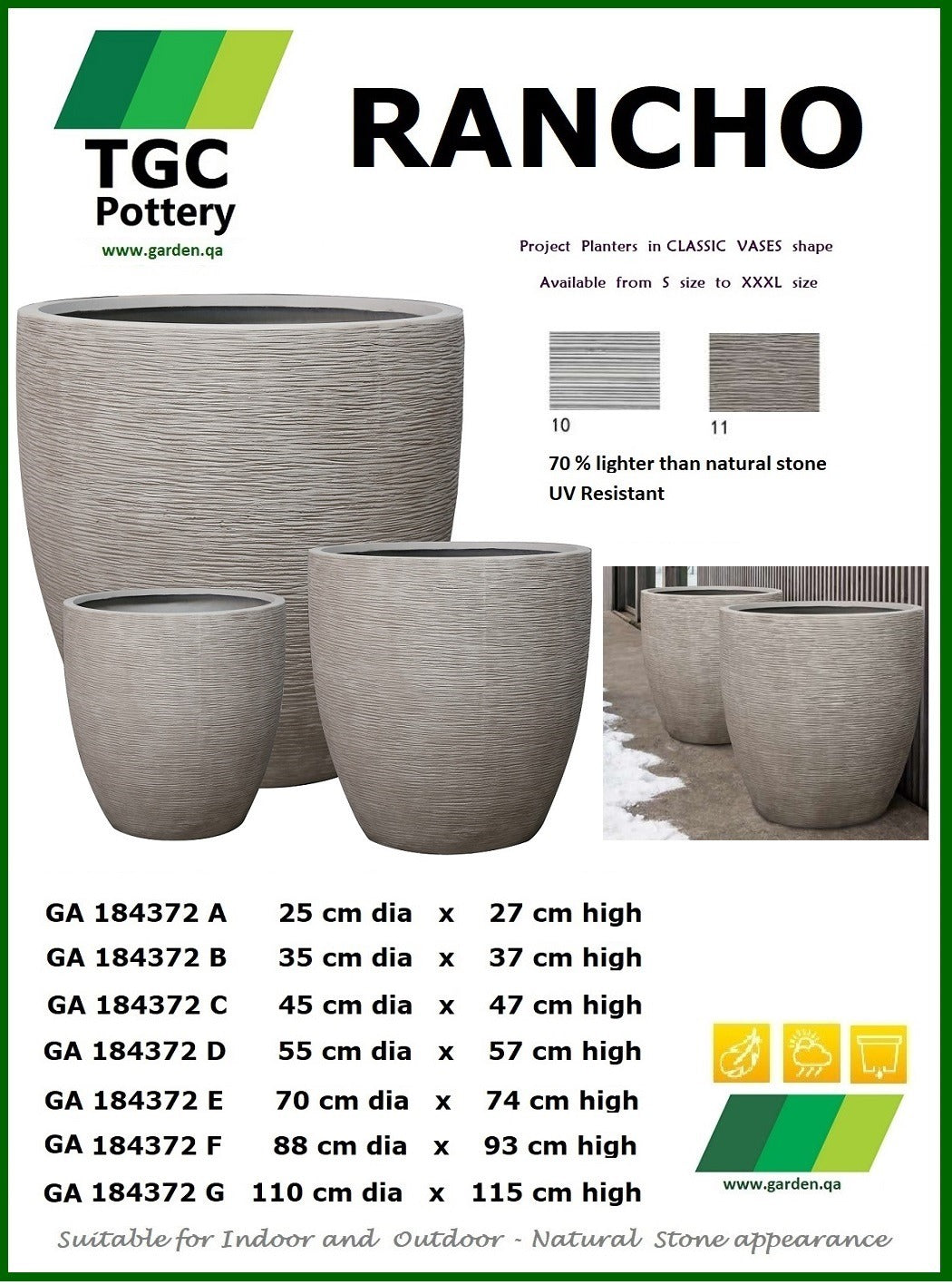 TGC Fibreclay Rancho Planter