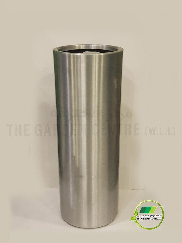 Aluminum Cylindro with LIP Planter - Gold &amp; Chrome - THE GARDEN CENTRE