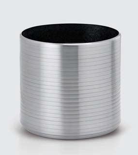 Aluminum Ribbed Planter - Silver - THE GARDEN CENTRE