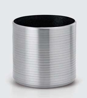 Aluminum Ribbed Planter - Silver - THE GARDEN CENTRE