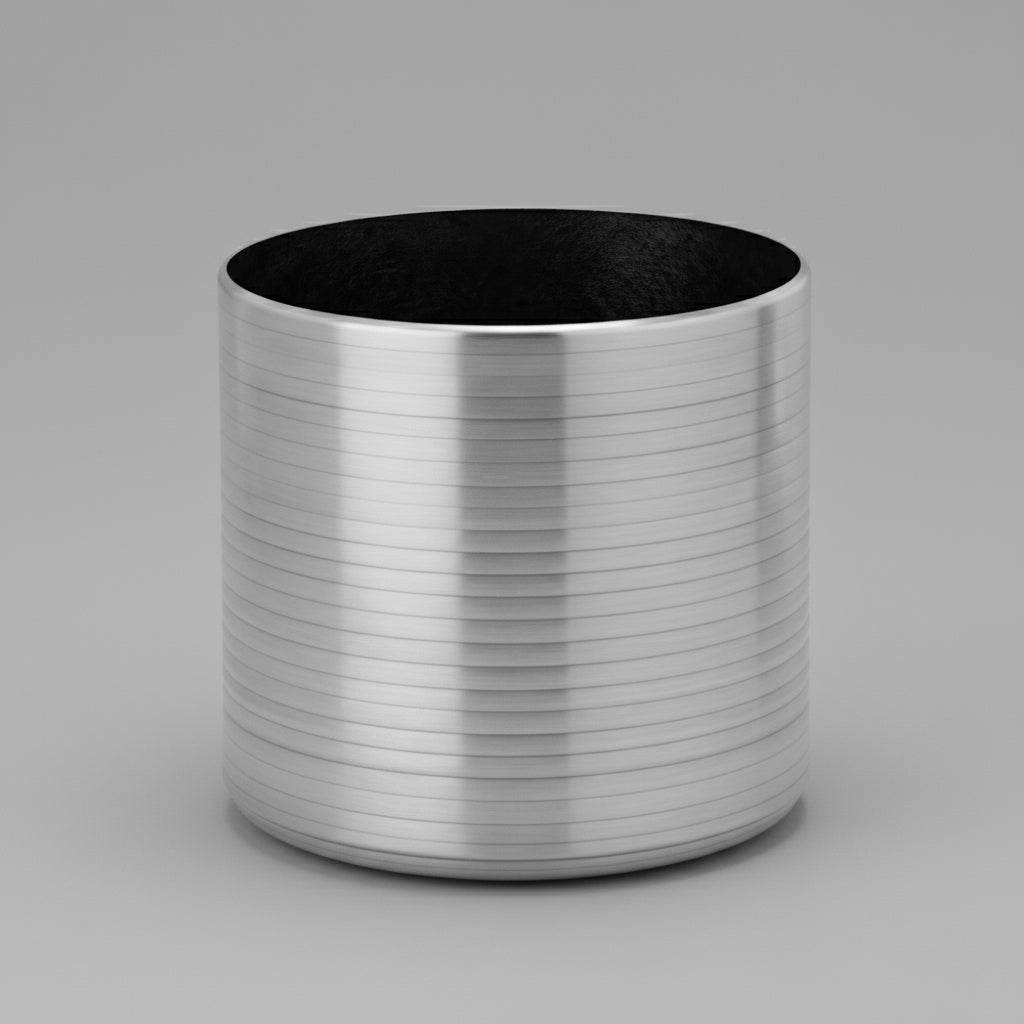 Aluminum Ribbed Planter - Silver - THE GARDEN CENTRE