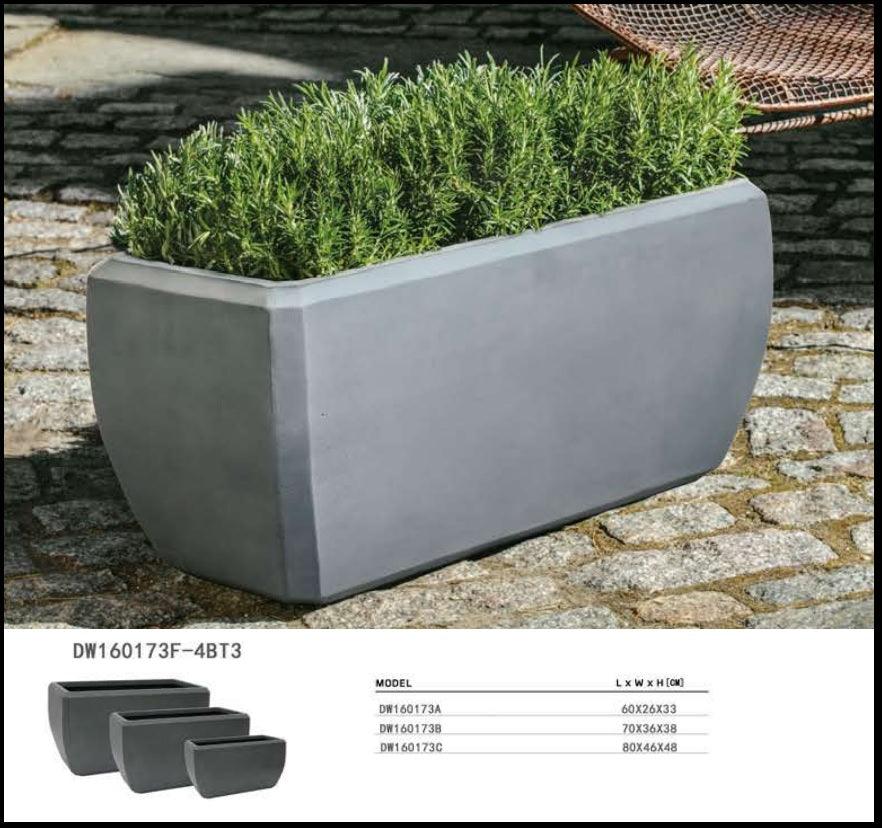 Gover Fibre clay Block Rectangular Planter - THE GARDEN CENTRE