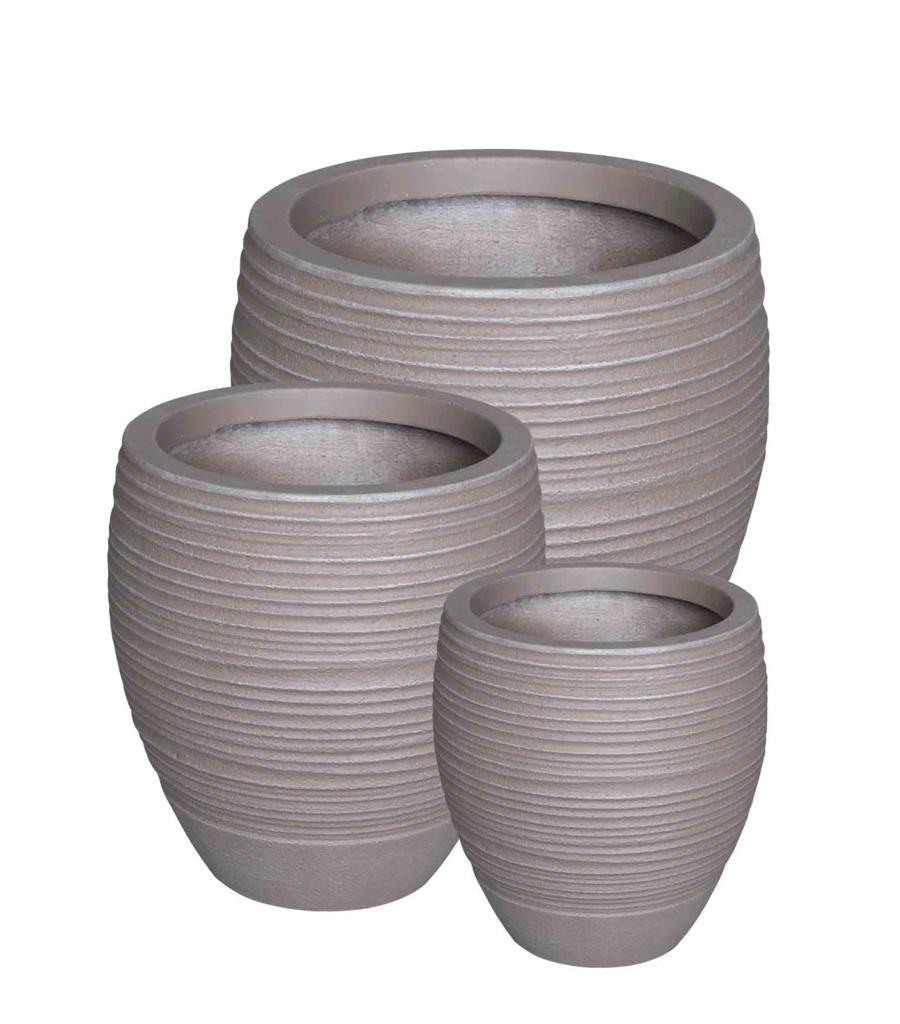 Gover Fibreclay Coulderon Stripe Planter - THE GARDEN CENTRE