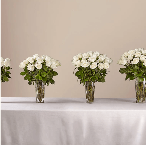 LONG STEM WHITE ROSE BOUQUET - THE GARDEN CENTRE