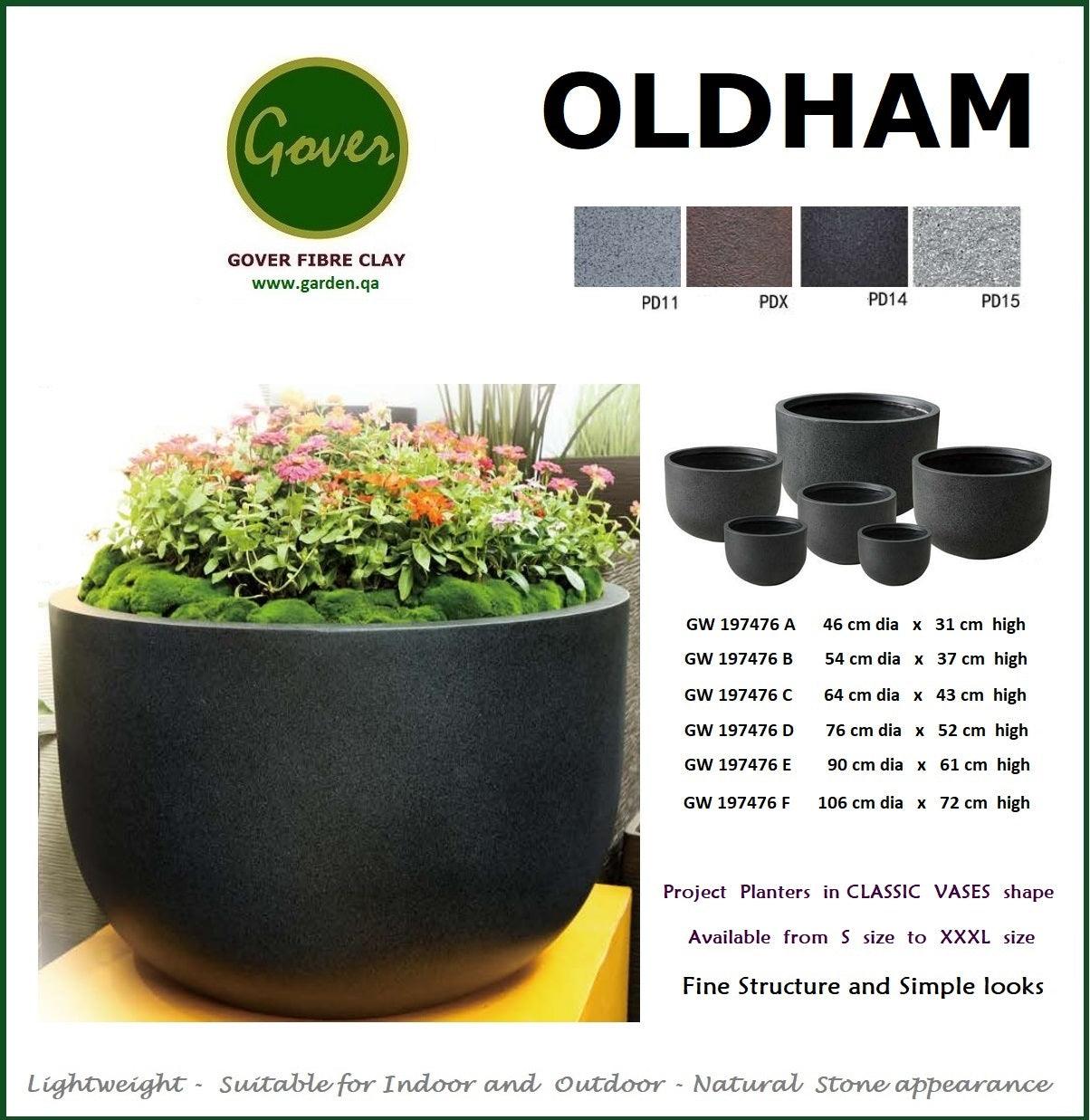 OLDAHAM Shallow Planter -Brown - THE GARDEN CENTRE