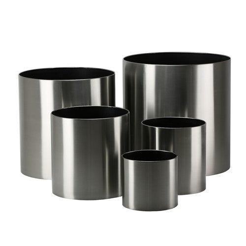 Stainless Steel Planter -Classic Cylinder (Satin Finish) - THE GARDEN CENTRE