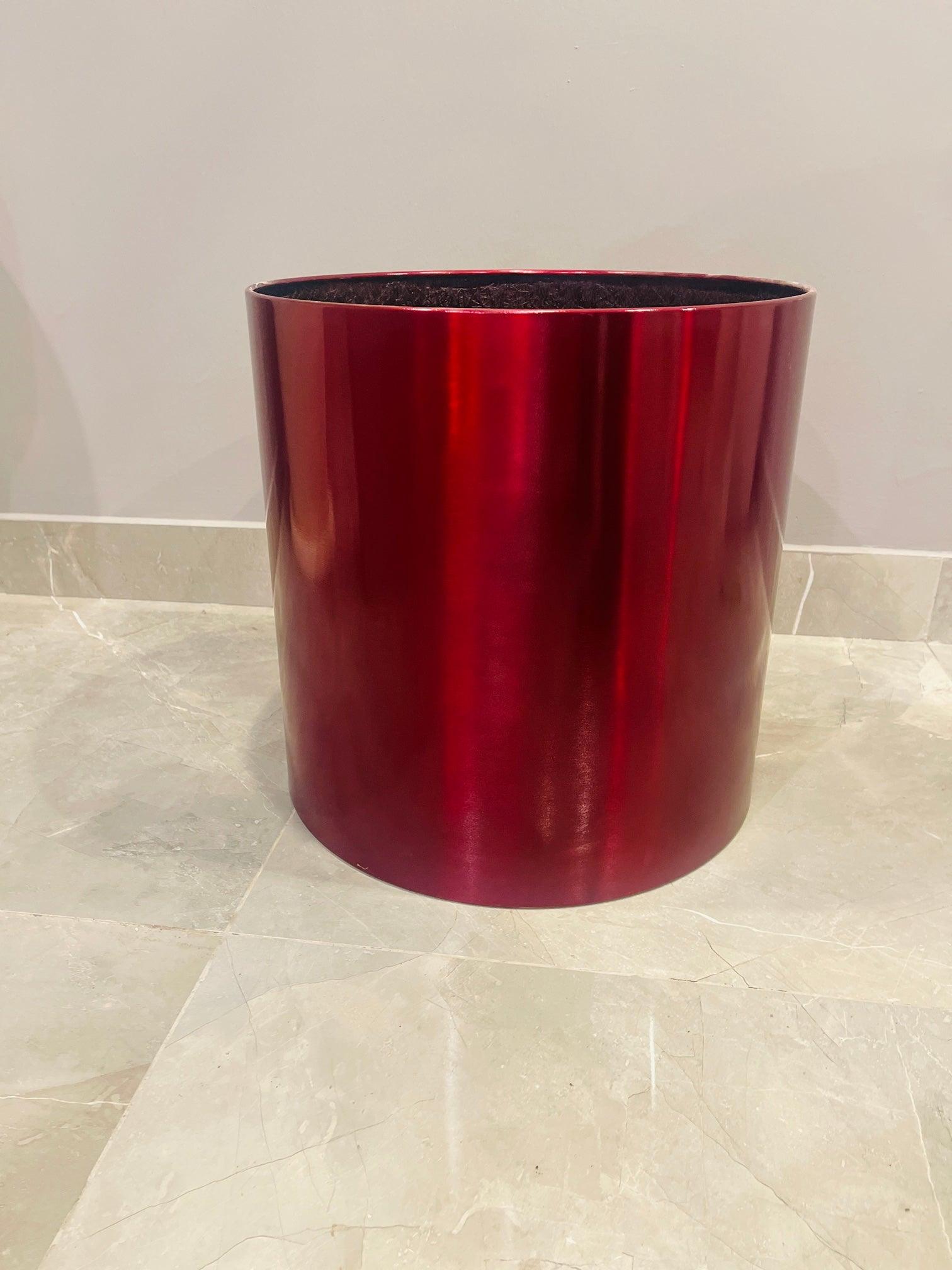 Stainless Steel Planter - Classic Cylinder(Wine Red) - THE GARDEN CENTRE