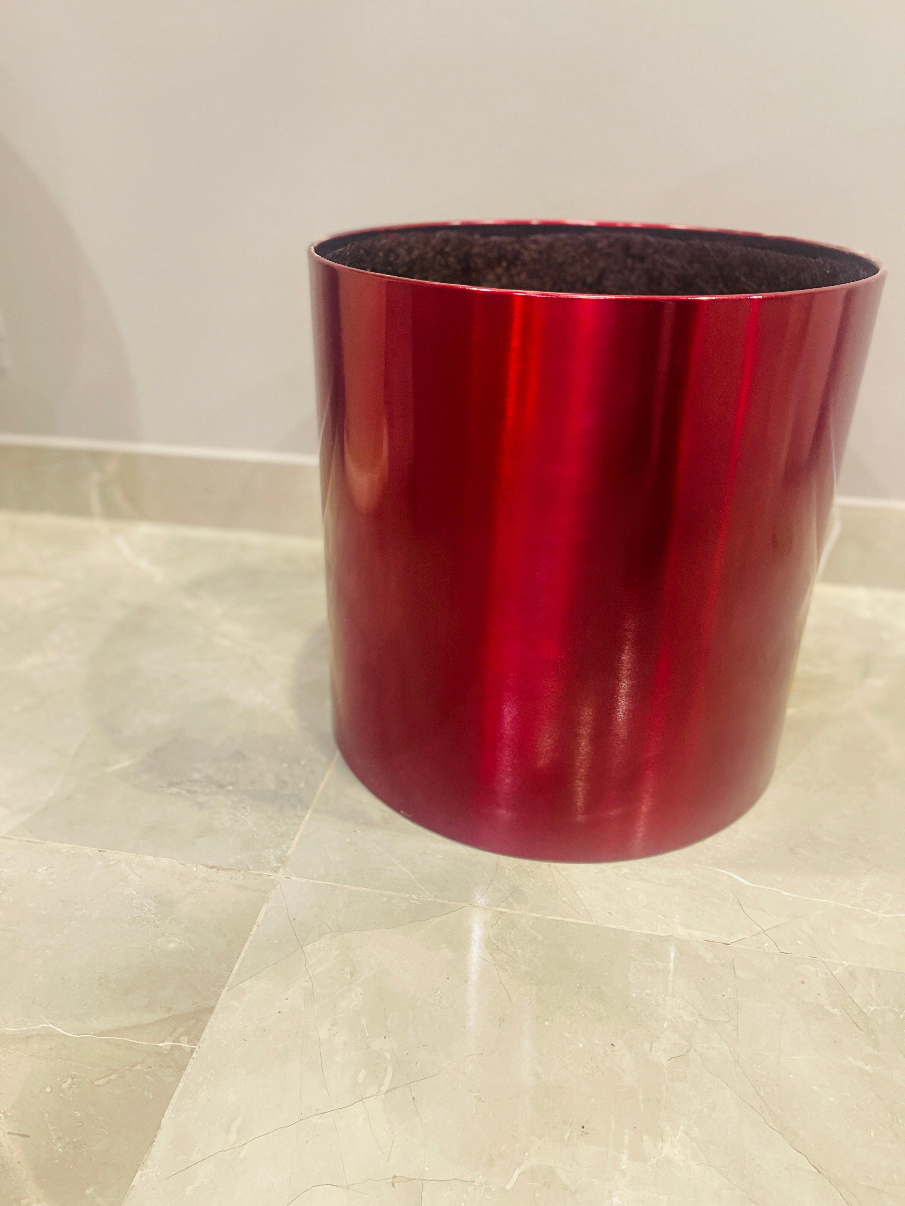 Stainless Steel Planter - Classic Cylinder(Wine Red) - THE GARDEN CENTRE