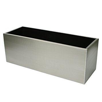 Stainless Steel Rectangular Planters- Satin Finish - THE GARDEN CENTRE