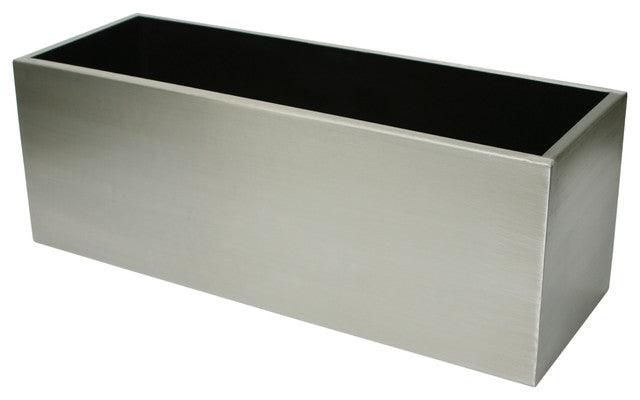 Stainless Steel Rectangular Planters- Satin Finish - THE GARDEN CENTRE