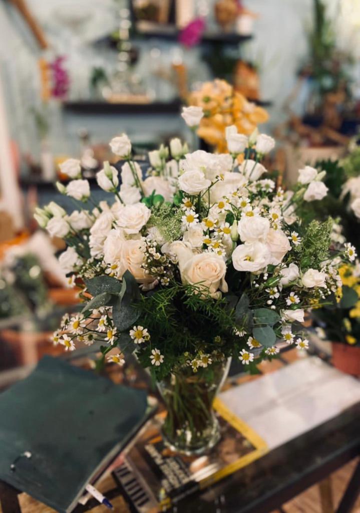 White Lala Arrangements - THE GARDEN CENTRE