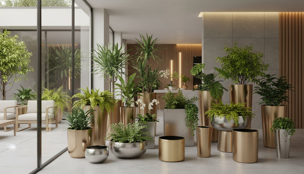 Stainless Steel Planters & Aluminum Planters - THE GARDEN CENTRE