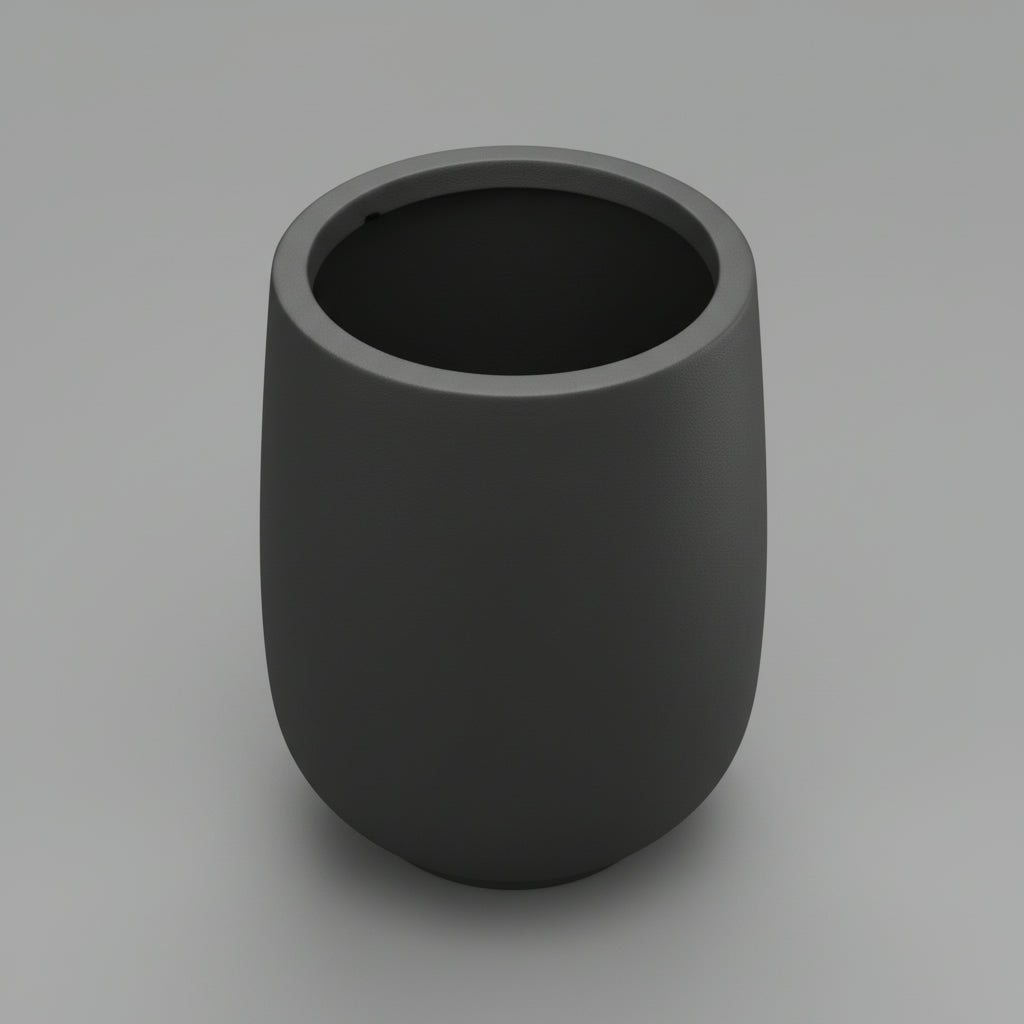 Lanark Tall Planter - Satin Black - THE GARDEN CENTRE