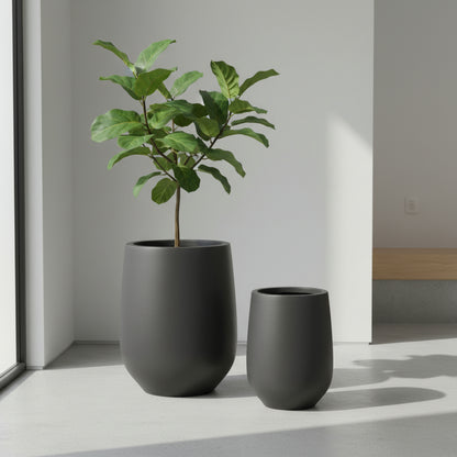 Lanark Tall Planter - Satin Black