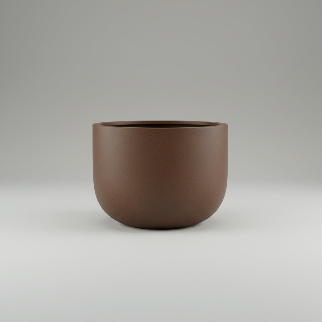 OLDAHAM Shallow Planter -Brown - THE GARDEN CENTRE
