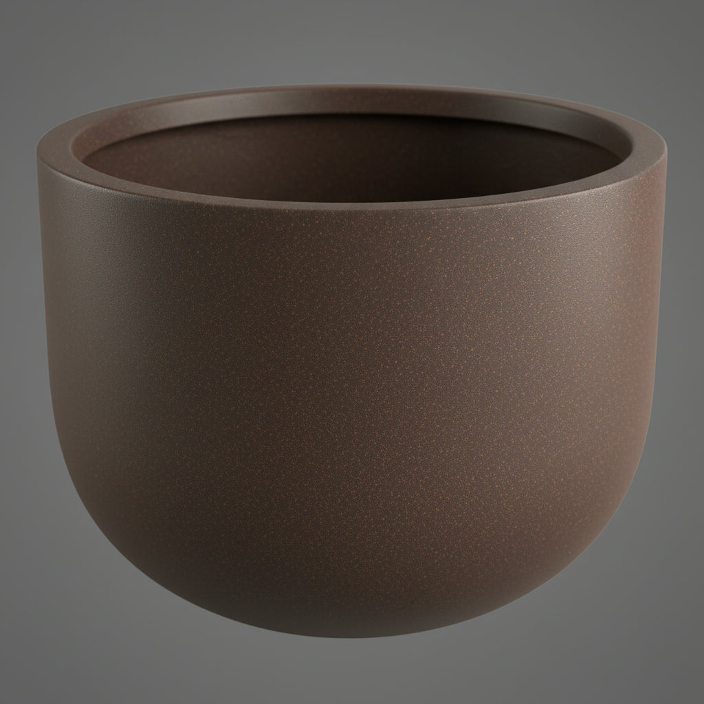 OLDAHAM Shallow Planter -Brown - THE GARDEN CENTRE