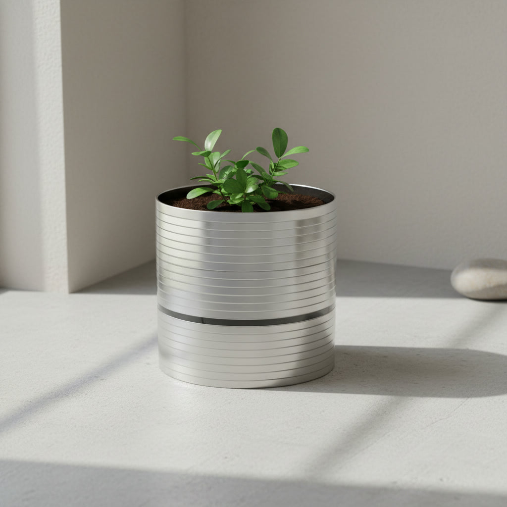 Silver Pot Stainless steel - THE GARDEN CENTRE