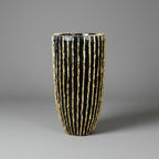 Black & Gold Ribbed Pot