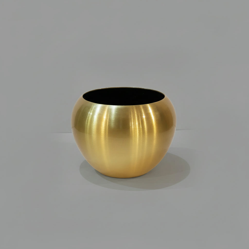 Aluminum Micro Globe  Planter 15cm x 15cm - Gold - THE GARDEN CENTRE