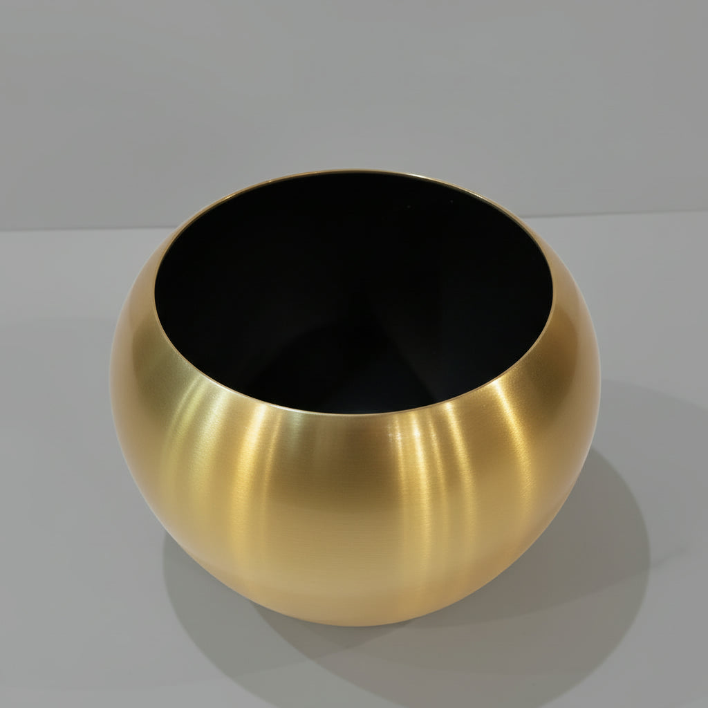 Aluminum Micro Globe  Planter 15cm x 15cm - Gold - THE GARDEN CENTRE