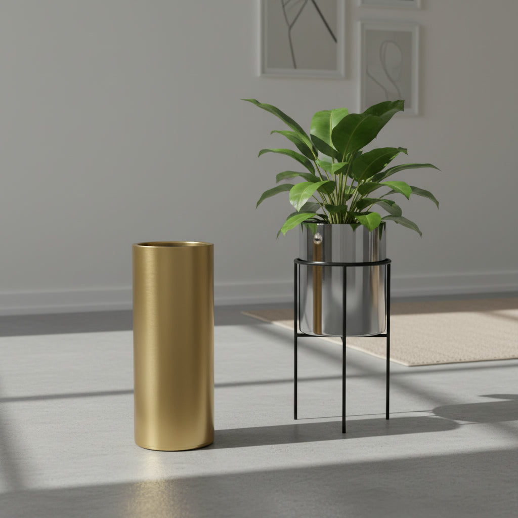 Aluminum Cylindro with LIP Pot - THE GARDEN CENTRE