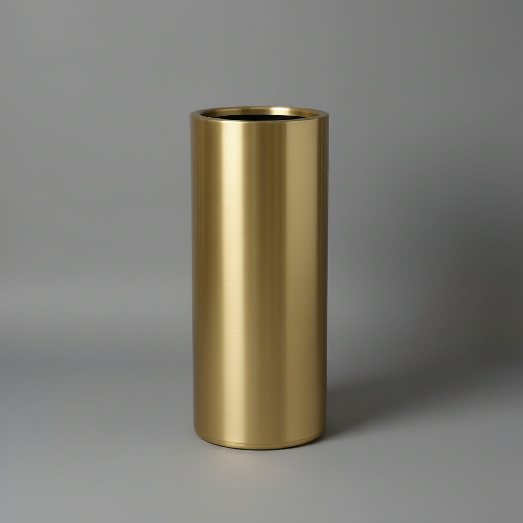 أسطوانة ألومنيوم مع شفة - ذهبي وكروم