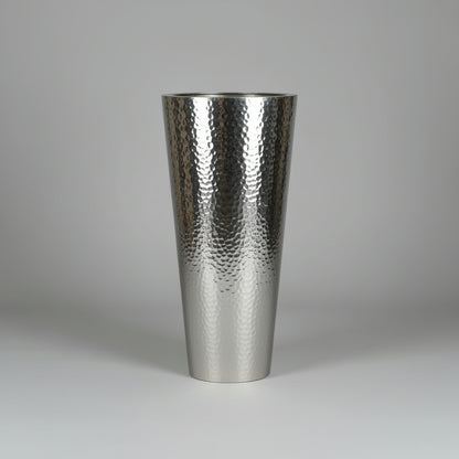 أصيص ألومنيوم مخروطي مطروق - فضي