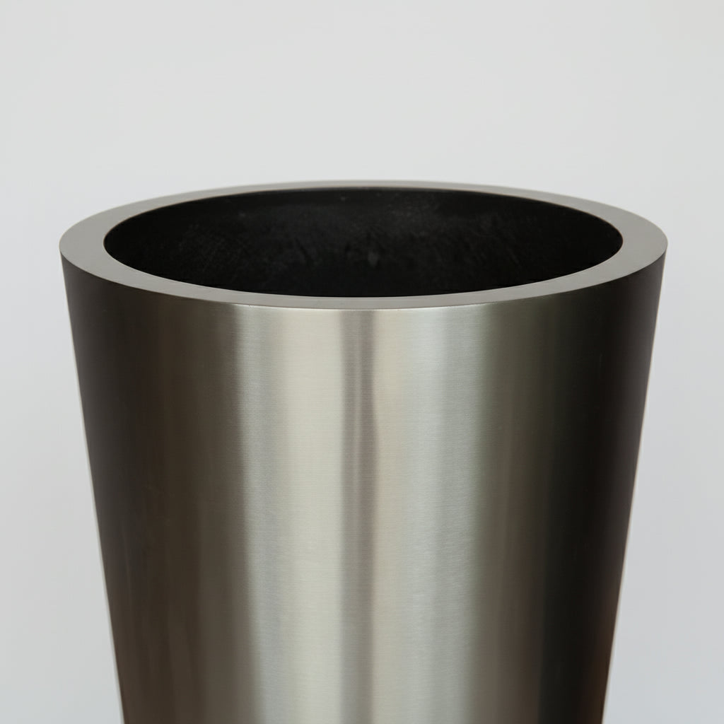 Classic Stainless Steel Pot Conical shape - THE GARDEN CENTRE