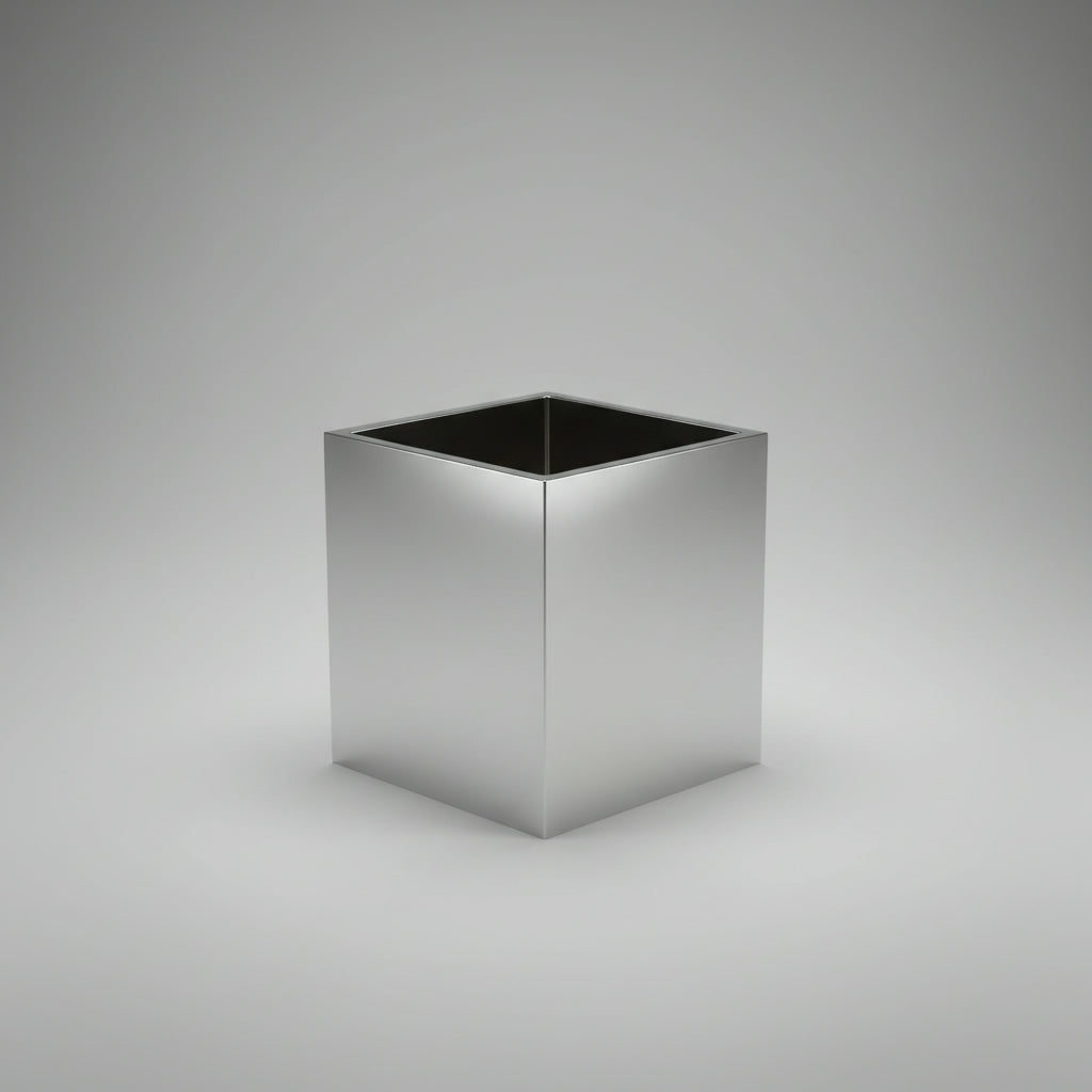 Square Pot Stainless Steel - THE GARDEN CENTRE