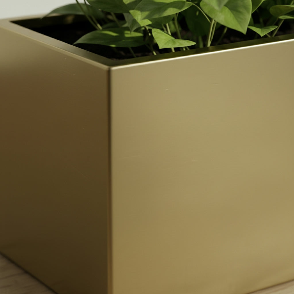 Stainless steel Rectangular Pot Golden - THE GARDEN CENTRE