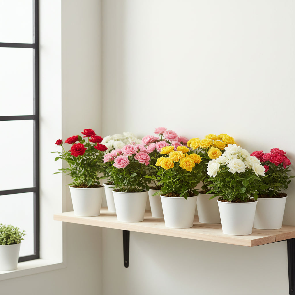 نبات الورد بألوان متنوعة