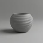 KAP Ribbed GLOBE Planter 40cm x 32cm -Grey