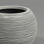 KAP Ribbed GLOBE Planter 40cm x 32cm -Grey