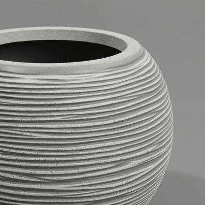 KAP Ribbed GLOBE Planter 40cm x 32cm -Grey