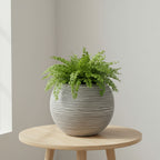 KAP Ribbed GLOBE Planter 40cm x 32cm -Grey