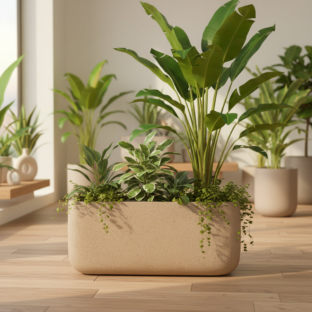 T Block Rectangular Planter