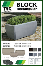 TGC Fibre clay Block Rectangular Planter - THE GARDEN CENTRE
