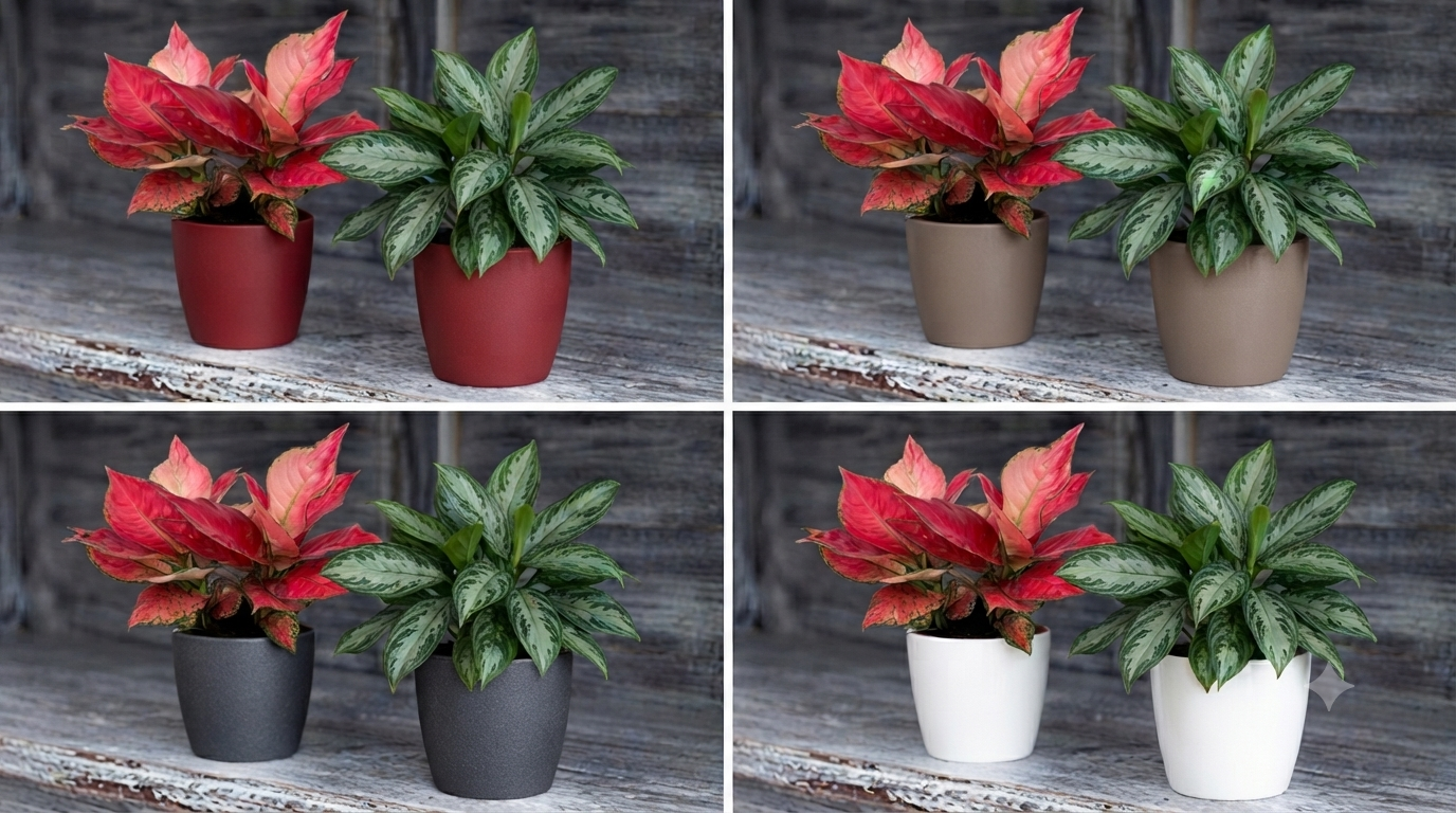 Artevasi Sanremo Planter with Aglaonema Plant