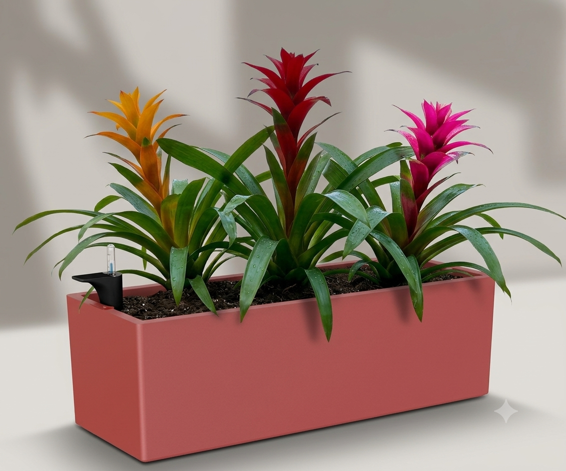 Rectangular Planter with Plants